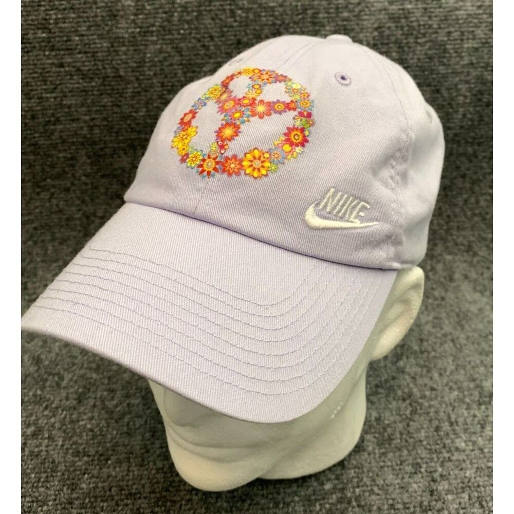 Nike Heritage 86 Hat Cap Peace Flowers Unstructured Adjustable Lavender Twill
